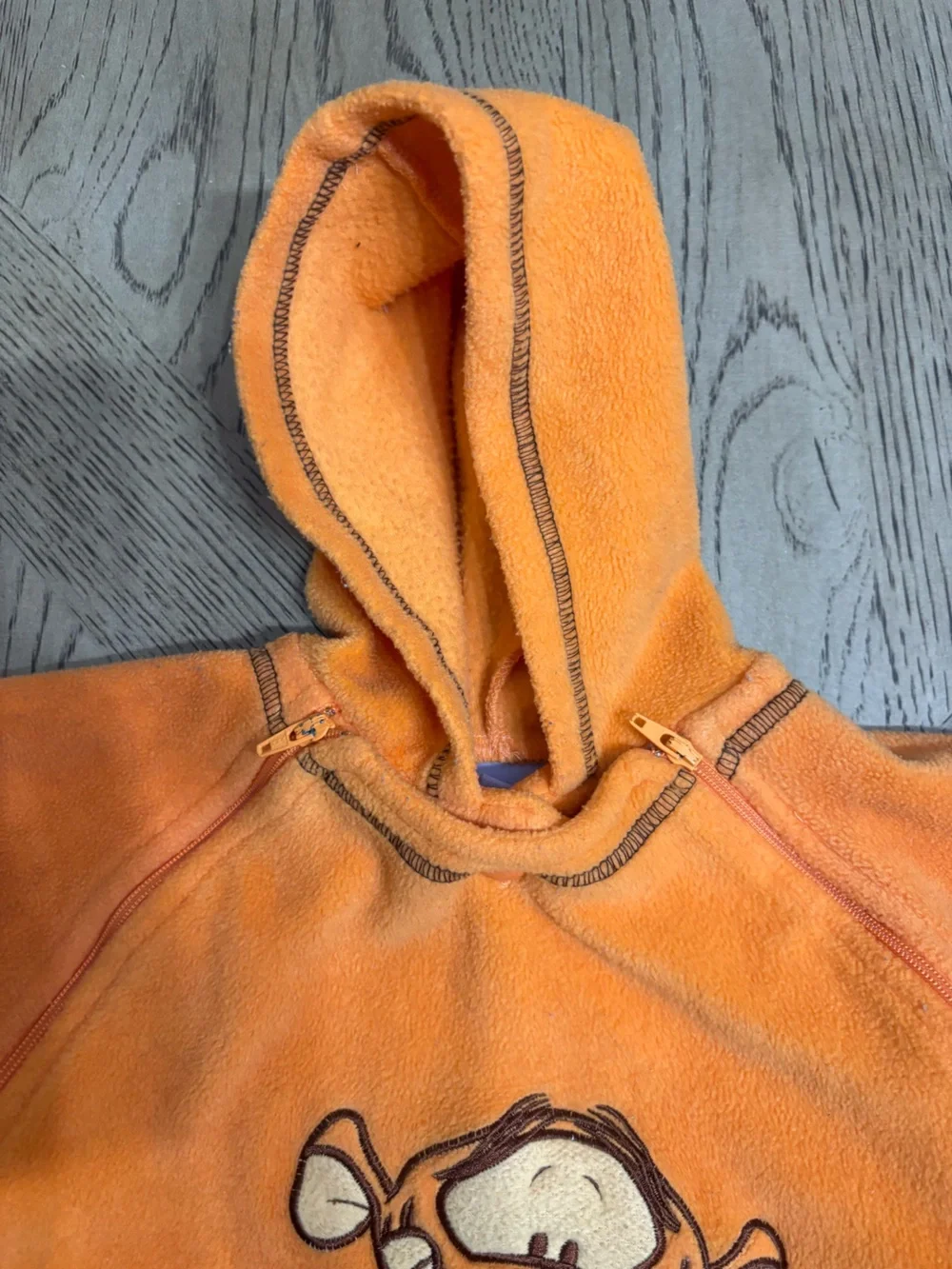 DISNEY Tigger 3/6 Month Orange FLEECE SNOW SUIT/Halloween Costume W Hoodie